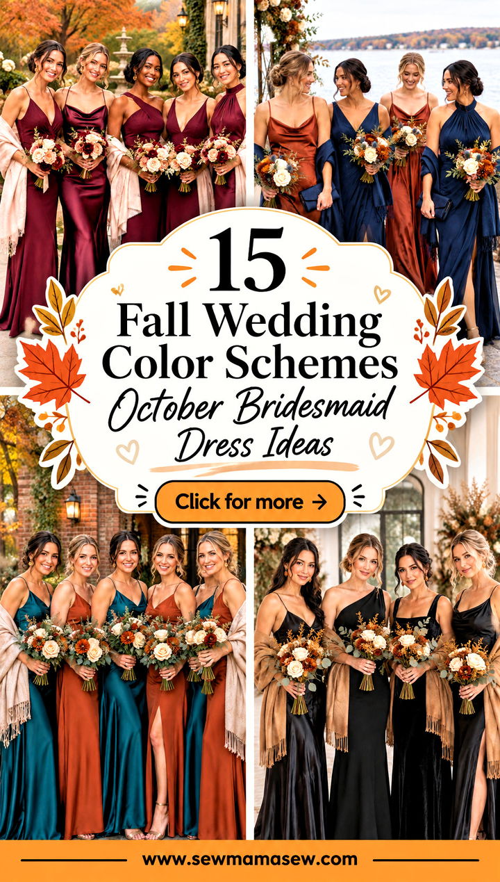 15 Fall Wedding Color Schemes October Bridesmaid Dress Ideas - 15 Fall Wedding Color Schemes October Bridesmaid Dress Ideas