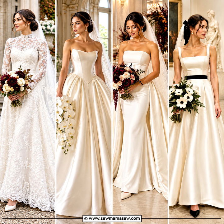 15 Fall Wedding Dress Bride Ideas: Romantic Autumn Styles