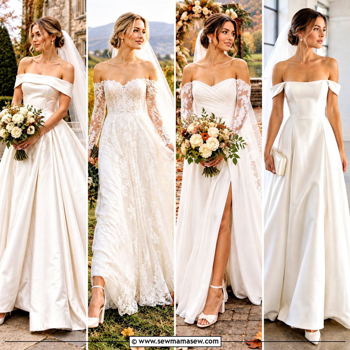 15 Fall Wedding Dress Off the Shoulder Ideas: Romantic Looks