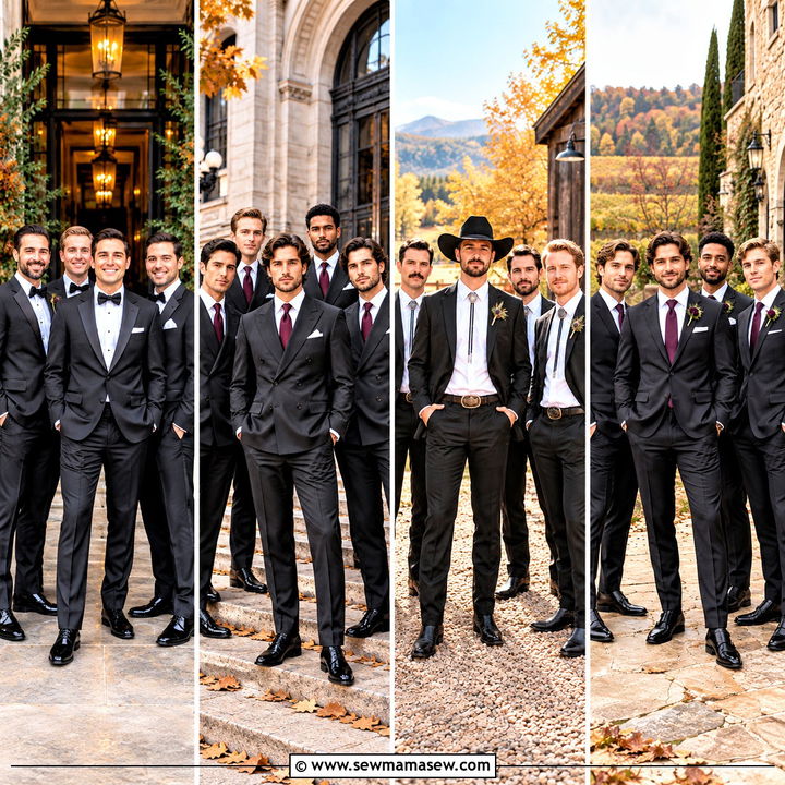 15 Fall Wedding Groomsmen Attire Black Ideas for Sleek Style
