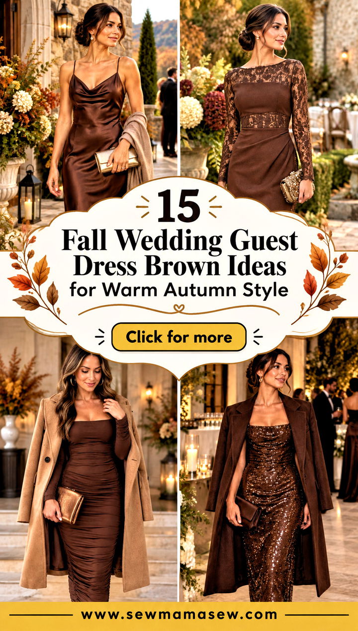 15 Fall Wedding Guest Dress Brown Ideas for Warm Autumn Style - 15 Fall Wedding Guest Dress Brown Ideas for Warm Autumn Style