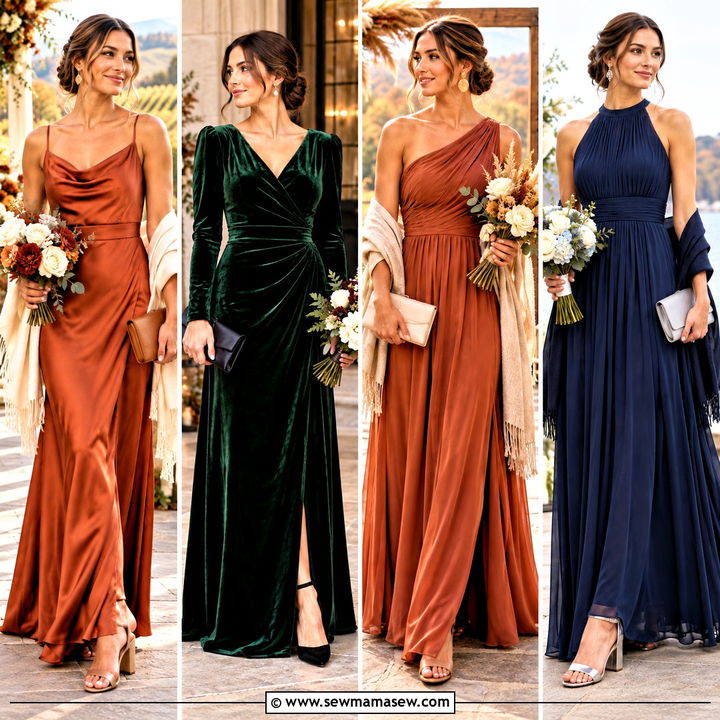 15 Fall Wedding Ideas October Bridesmaid Dresses: Rich Hues