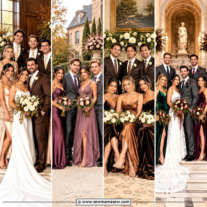 15 Fall Wedding Party Attire Color Palettes Ideas: Cozy Hues