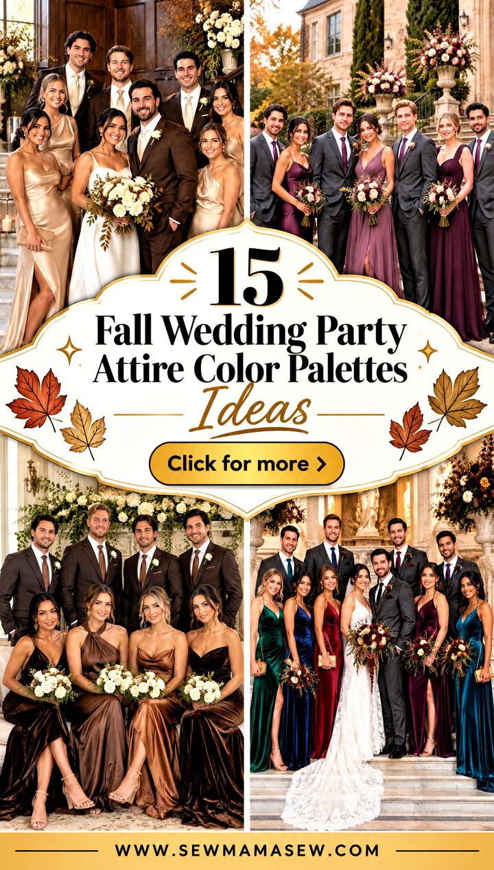 15 Fall Wedding Party Attire Color Palettes Ideas Cozy Hues - 15 Fall Wedding Party Attire Color Palettes Ideas: Cozy Hues