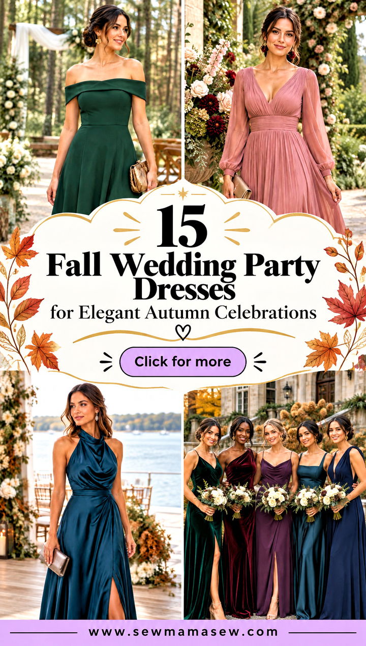 15 Fall Wedding Party Dresses for Elegant Autumn Celebrations - 15 Fall Wedding Party Dresses for Elegant Autumn Celebrations