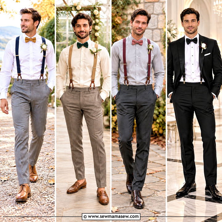 15 Fall Wedding Suspenders Bow Ties Ideas for Rustic Charm
