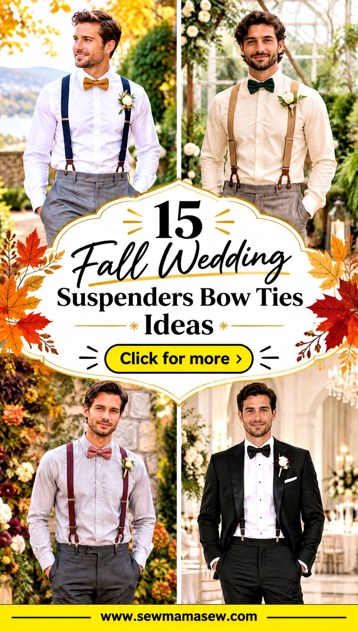 15 Fall Wedding Suspenders Bow Ties Ideas for Rustic Charm - 15 Fall Wedding Suspenders Bow Ties Ideas for Rustic Charm