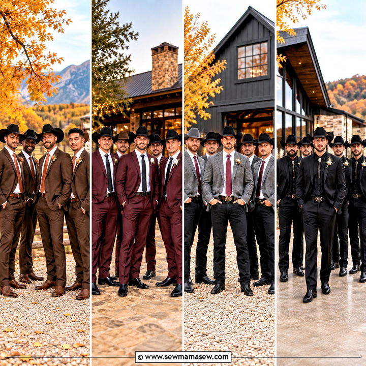 15 Fall Western Groomsmen Attire Ideas for Rustic Romance