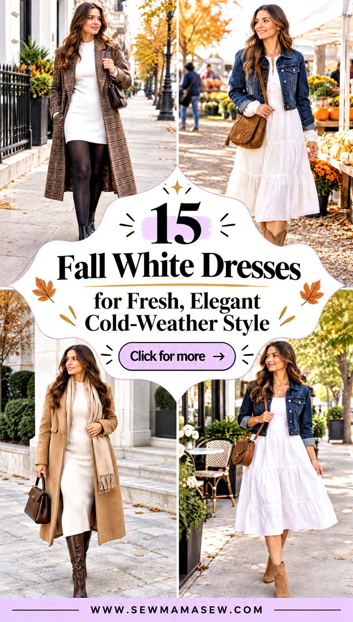 15 Fall White Dresses for Fresh Elegant Cold-Weather Style - 15 Fall White Dresses for Fresh, Elegant Cold-Weather Style