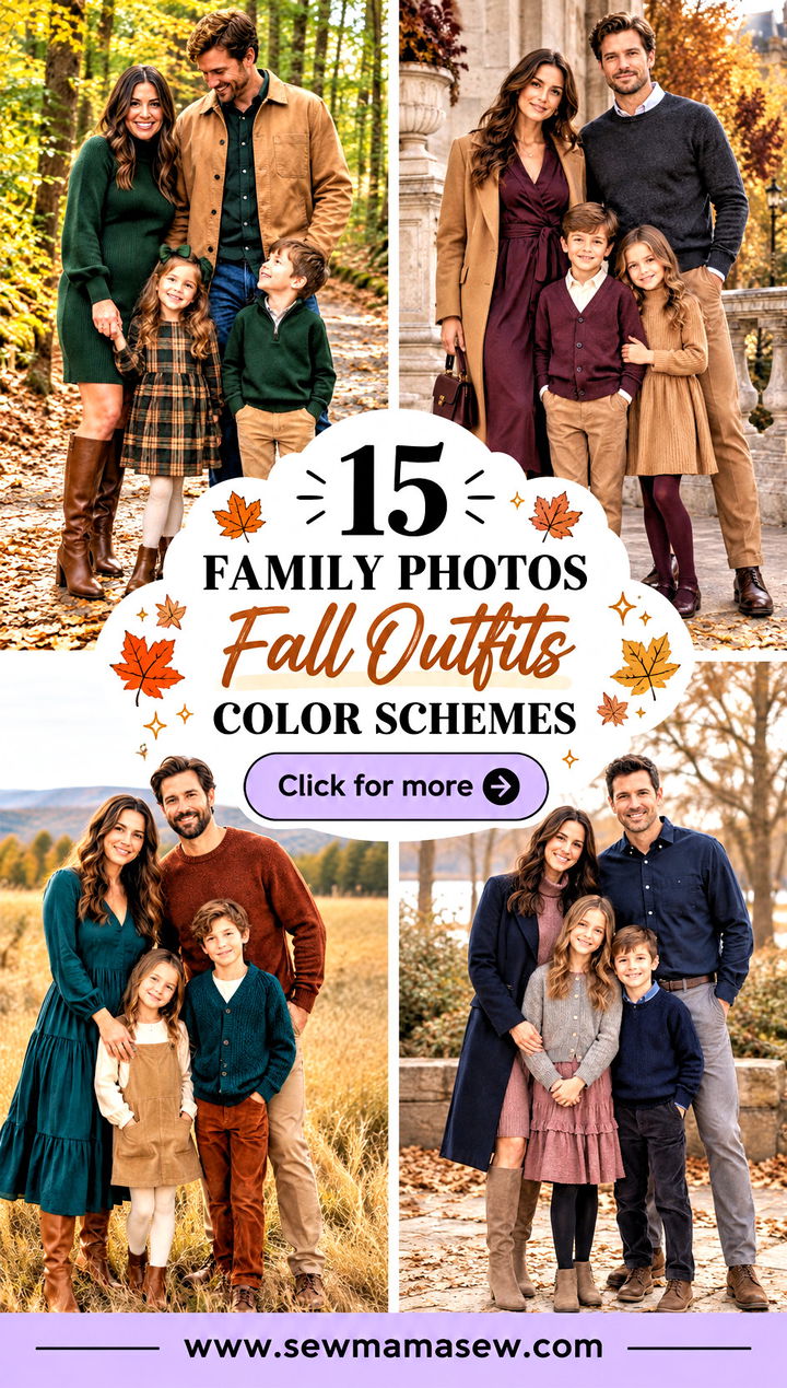 15 Family Photos Fall Outfits Color Schemes Warm Cozy Looks - 15 Family Photos Fall Outfits Color Schemes: Warm, Cozy Looks