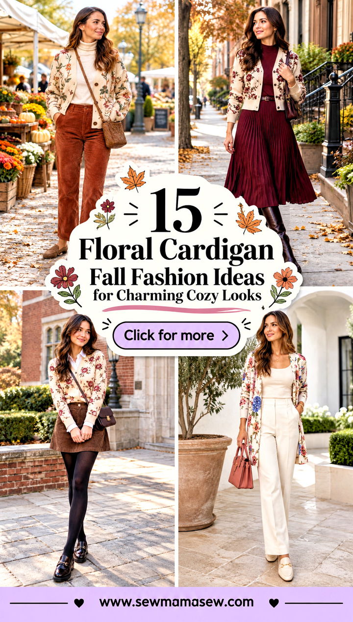 15 Floral Cardigan Fall Fashion Ideas for Charming Cozy Looks - 15 Floral Cardigan Fall Fashion Ideas for Charming Cozy Looks
