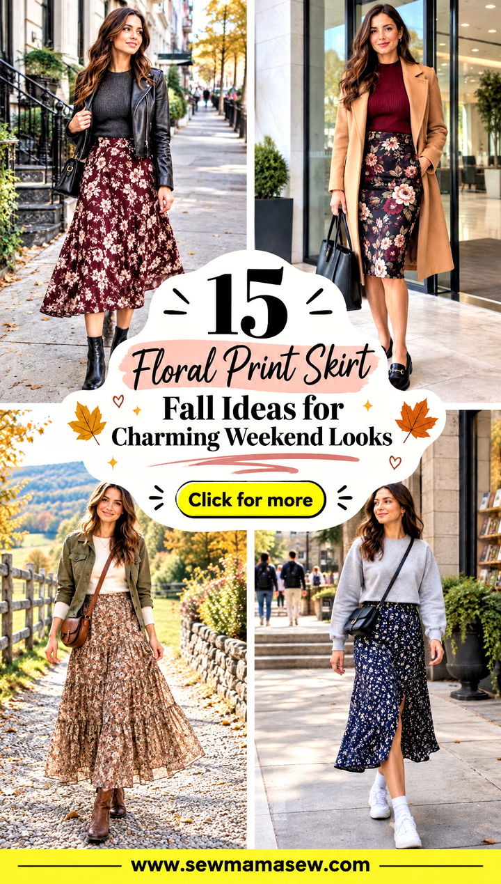 15 Floral Print Skirt Fall Ideas for Charming Weekend Looks - 15 Floral Print Skirt Fall Ideas for Charming Weekend Looks