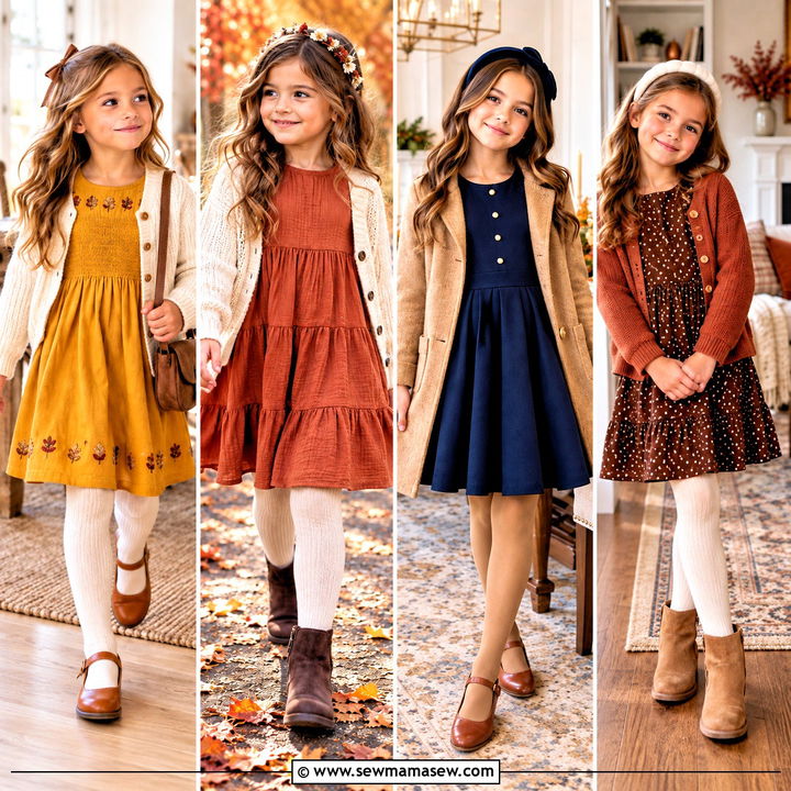 15 Girls Thanksgiving Dress Ideas: Sweet Family Photo Looks