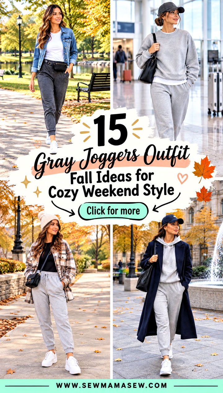 15 Gray Joggers Outfit Fall Ideas for Cozy Weekend Style - 15 Gray Joggers Outfit Fall Ideas for Cozy Weekend Style