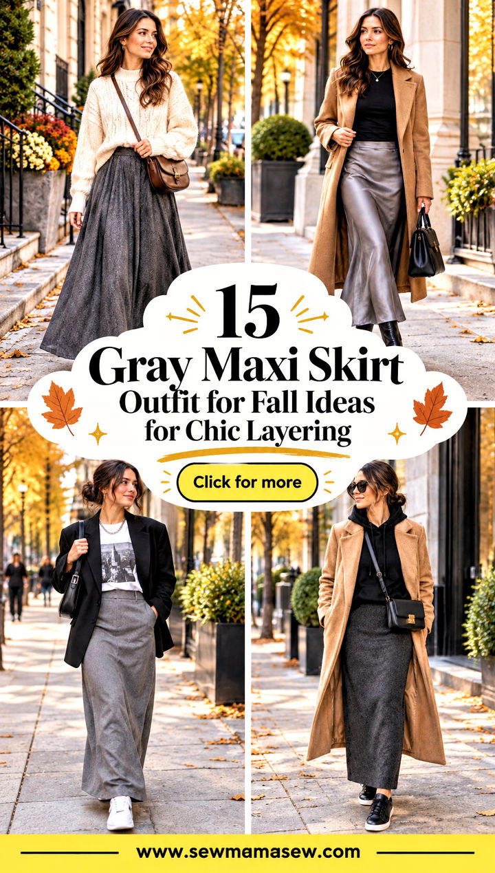 15 Gray Maxi Skirt Outfit for Fall Ideas for Chic Layering - 15 Gray Maxi Skirt Outfit for Fall Ideas for Chic Layering