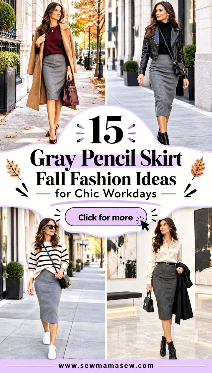 15 Gray Pencil Skirt Fall Fashion Ideas for Chic Workdays - 15 Gray Pencil Skirt Fall Fashion Ideas for Chic Workdays