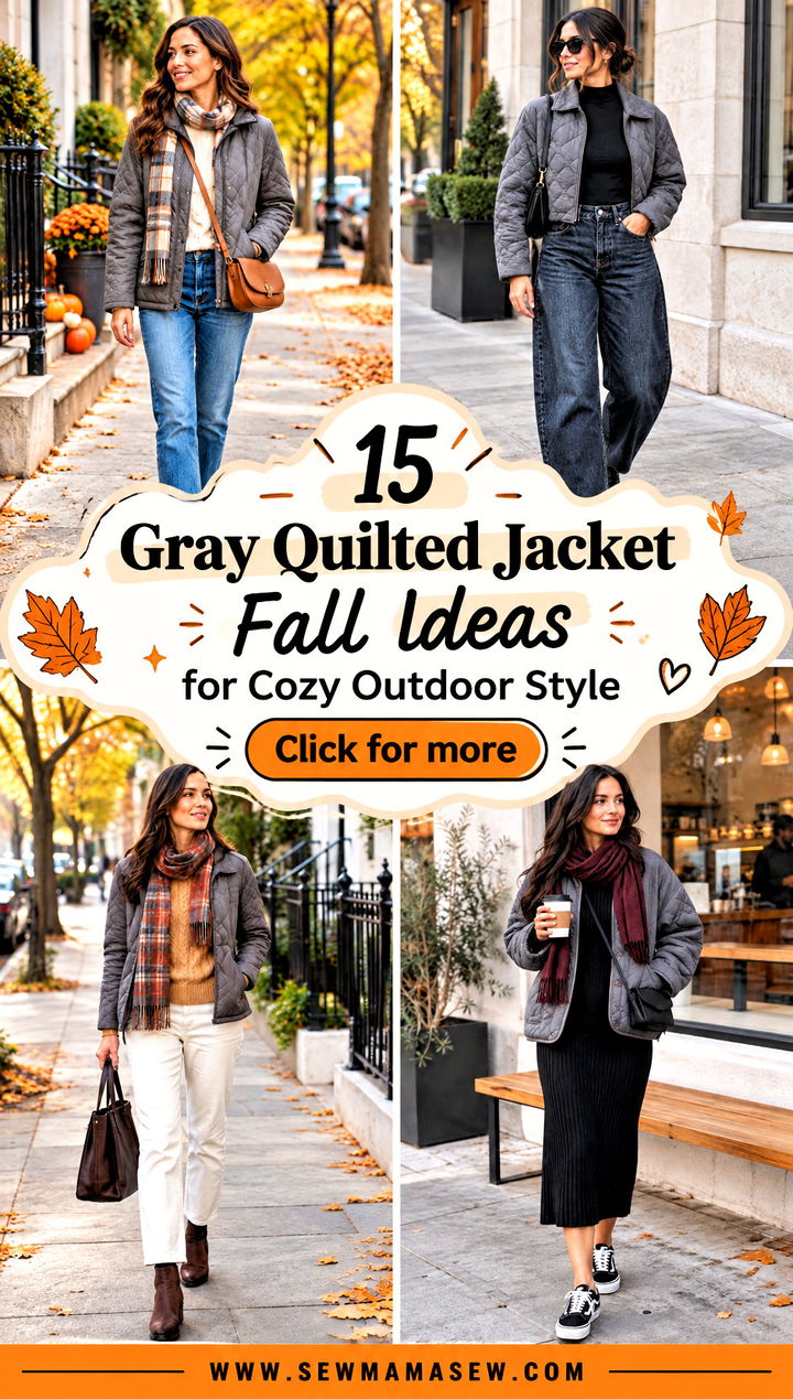 15 Gray Quilted Jacket Fall Ideas for Cozy Outdoor Style - 15 Gray Quilted Jacket Fall Ideas for Cozy Outdoor Style