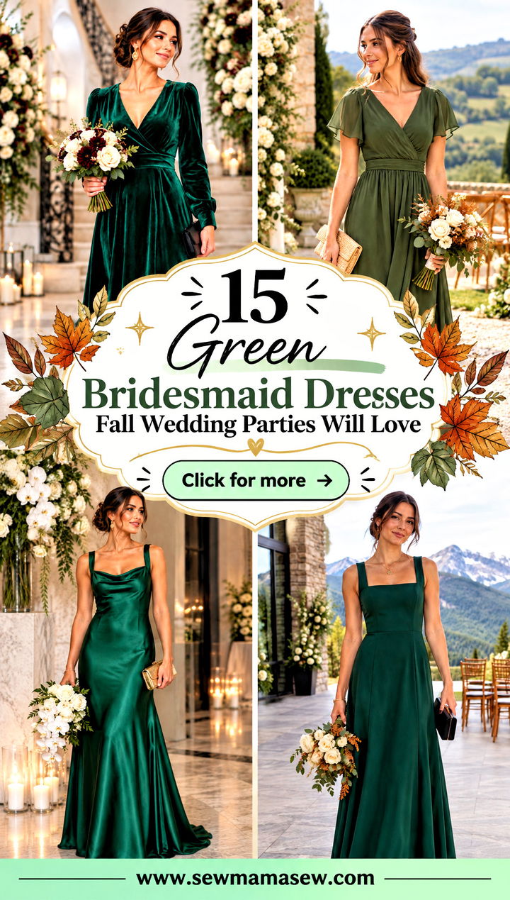 15 Green Bridesmaid Dresses Fall Wedding Parties Will Love - 15 Green Bridesmaid Dresses Fall Wedding Parties Will Love