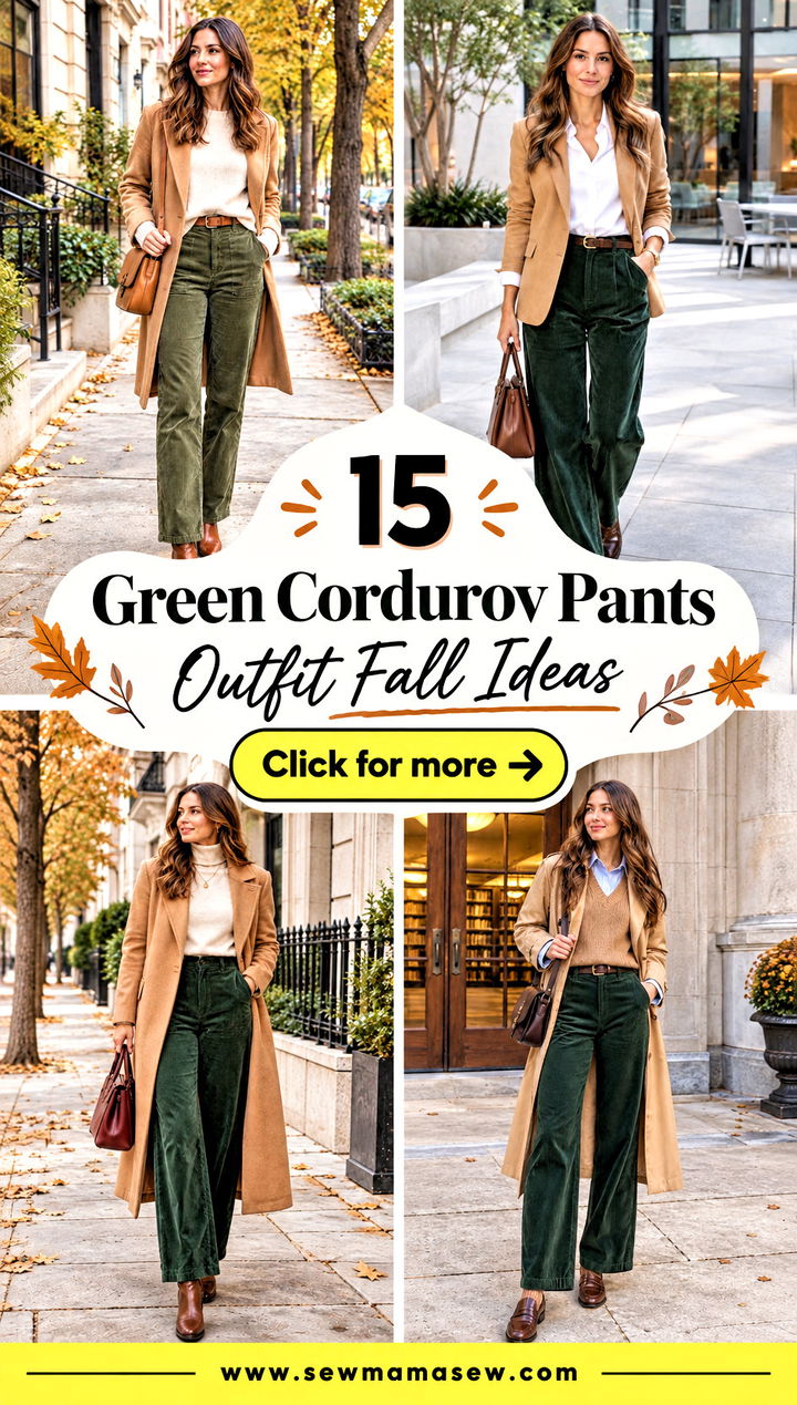 15 Green Corduroy Pants Outfit Fall Ideas for Cozy Weekends - 15 Green Corduroy Pants Outfit Fall Ideas for Cozy Weekends
