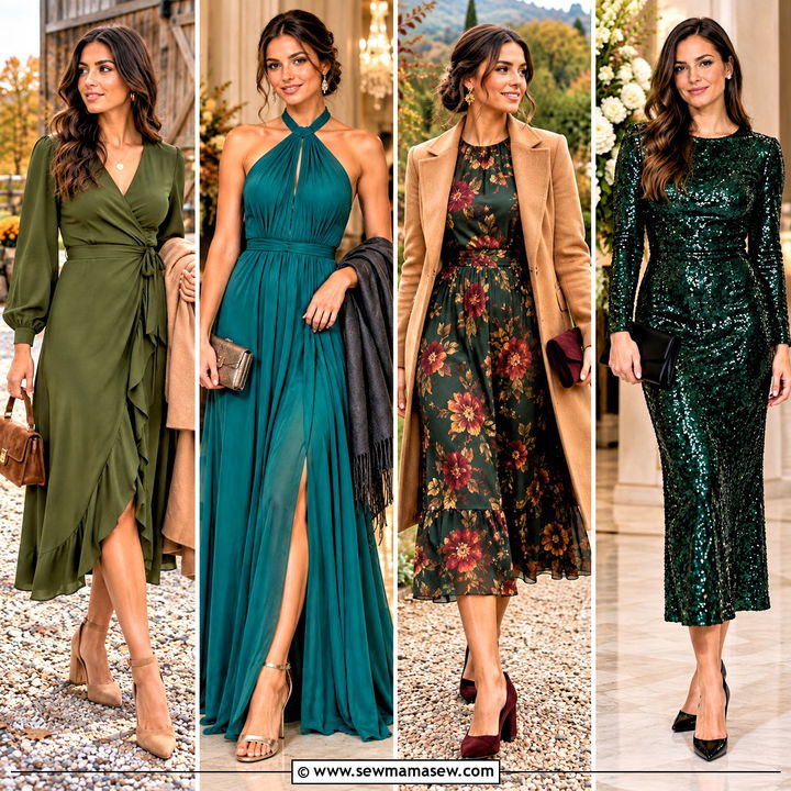 15 Green Fall Wedding Guest Dress Ideas for Elegant Looks