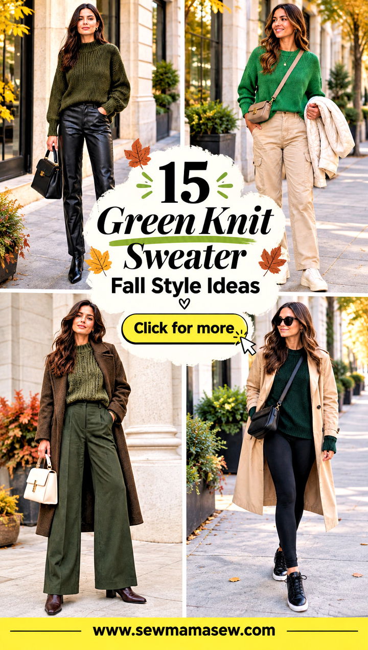 15 Green Knit Sweater Fall Style Ideas for Cozy Daily Looks - 15 Green Knit Sweater Fall Style Ideas for Cozy Daily Looks