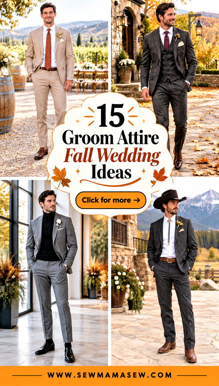 15 Groom Attire Fall Wedding Ideas for a Romantic Ceremony - 15 Groom Attire Fall Wedding Ideas for a Romantic Ceremony