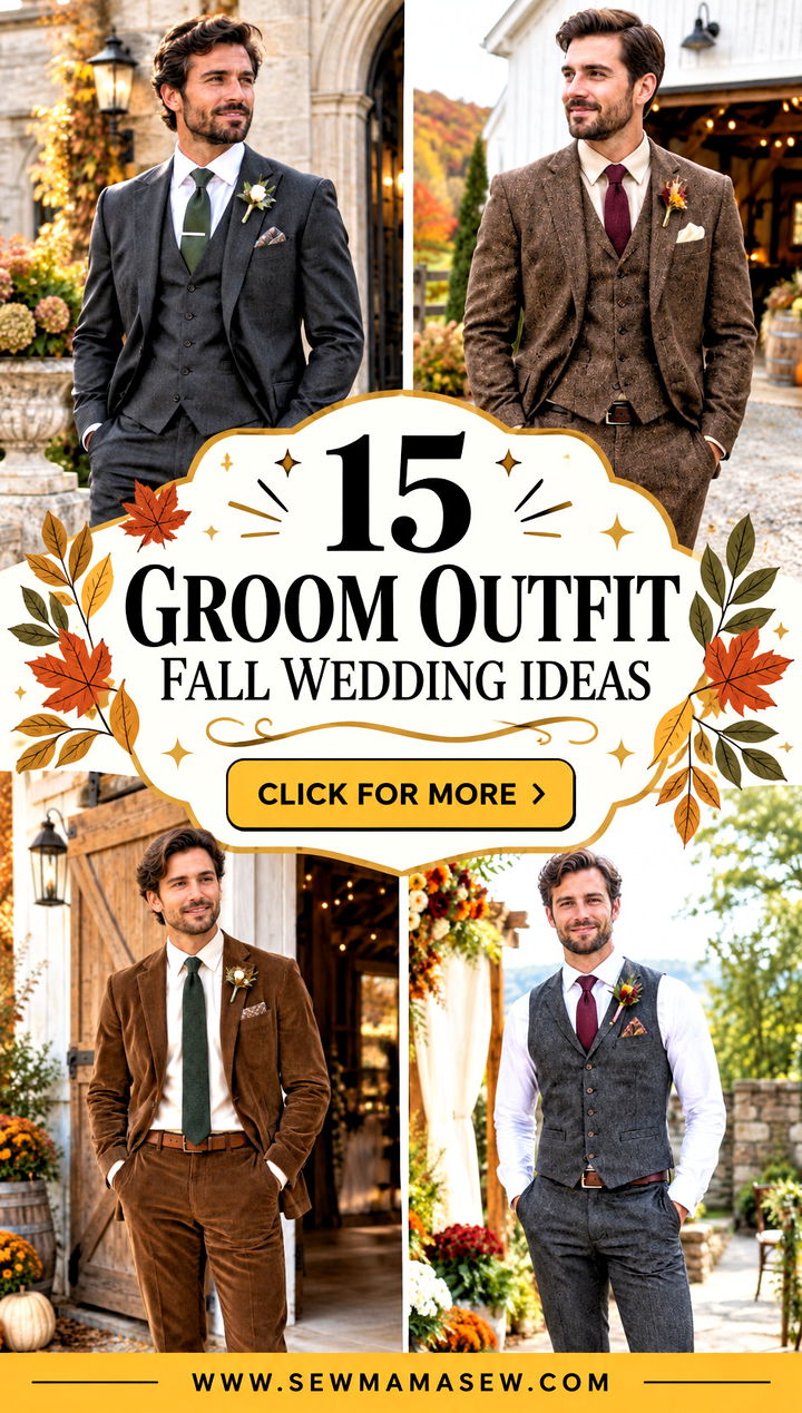 15 Groom Outfit Fall Wedding Ideas for a Charming Big Day - 15 Groom Outfit Fall Wedding Ideas for a Charming Big Day