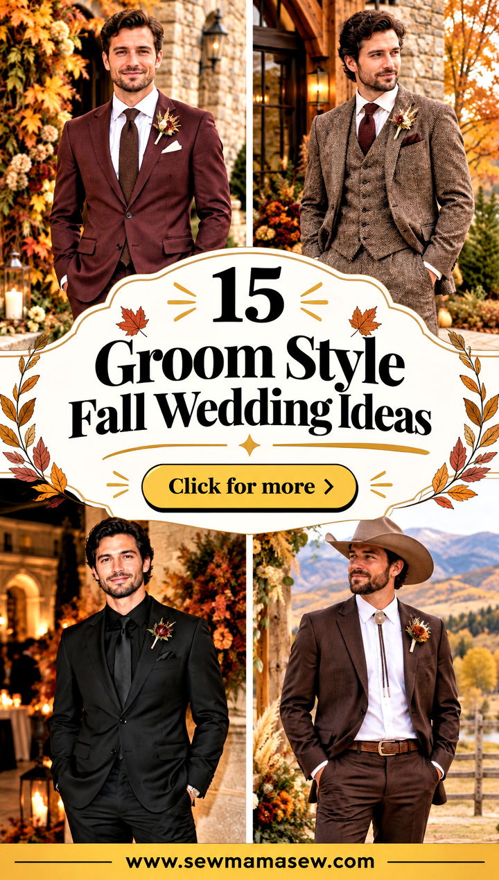 15 Groom Style Fall Wedding Ideas for a Charming Autumn Look - 15 Groom Style Fall Wedding Ideas for a Charming Autumn Look