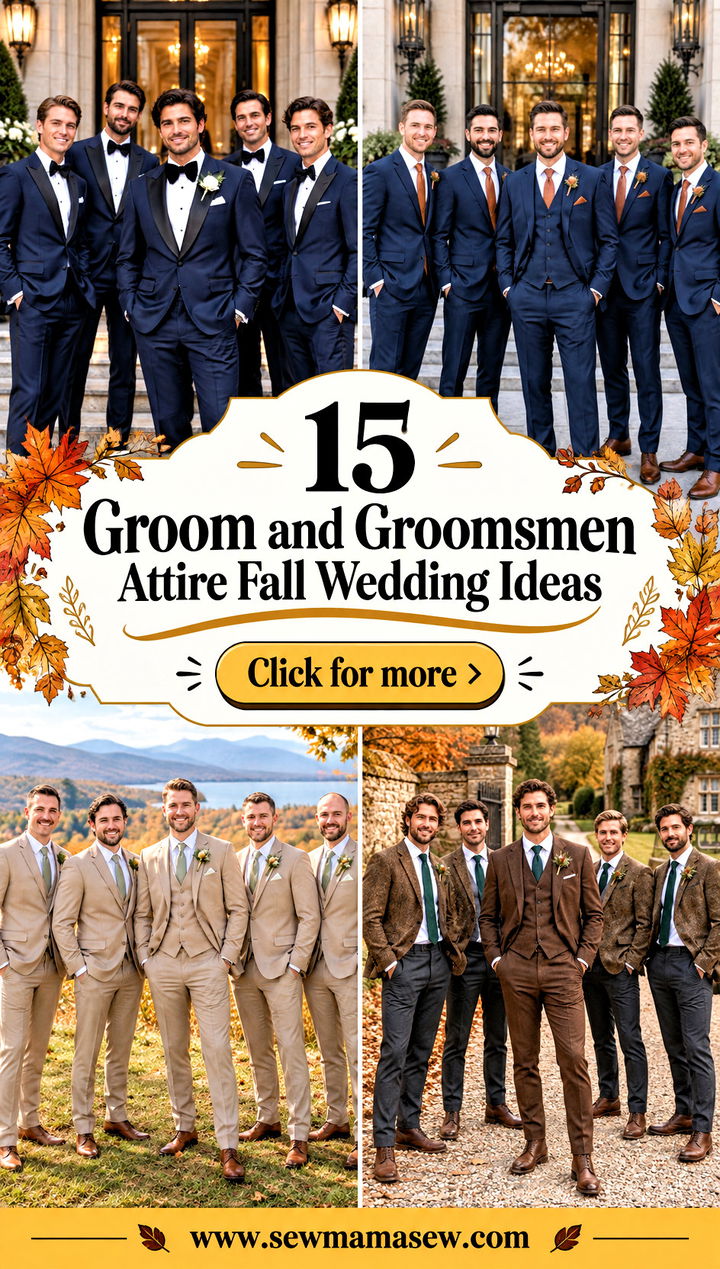 15 Groom and Groomsmen Attire Fall Wedding Ideas for Cozy Vows - 15 Groom and Groomsmen Attire Fall Wedding Ideas for Cozy Vows