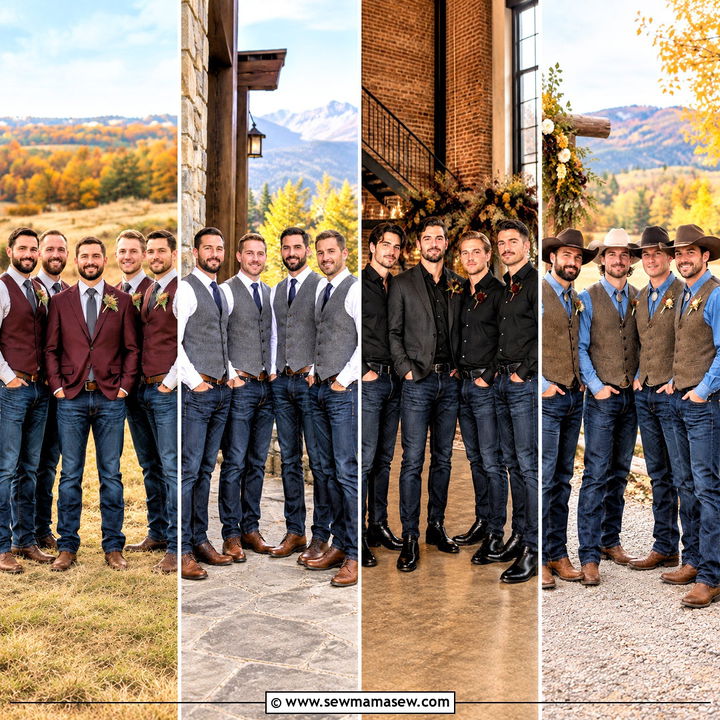 15 Groomsmen Attire Fall Wedding Jeans Looks for Rustic Charm