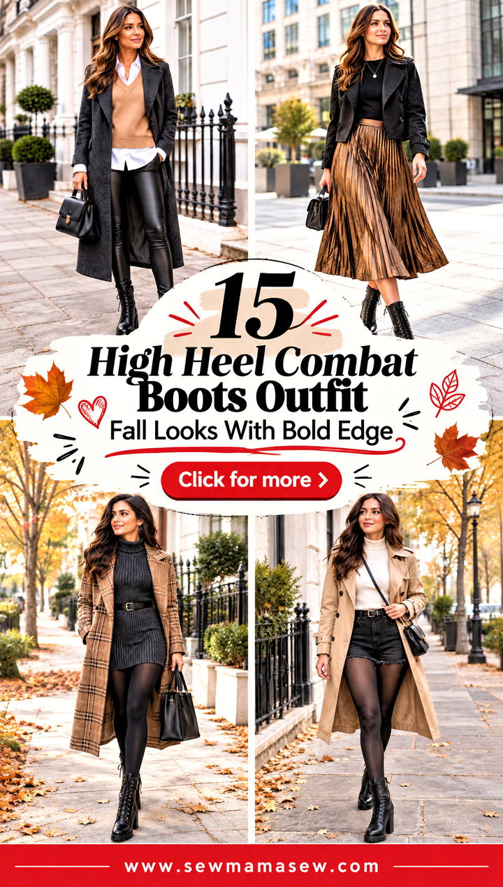 15 High Heel Combat Boots Outfit Fall Looks With Bold Edge - 15 High Heel Combat Boots Outfit Fall Looks With Bold Edge