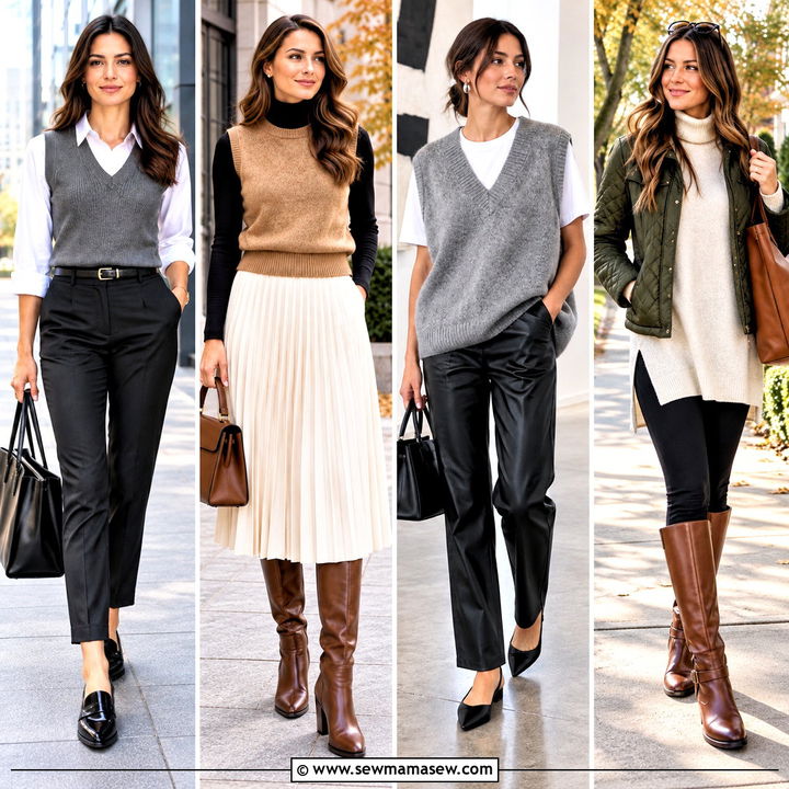 15 Knit Sleeveless Sweater Fall Ideas for Cozy Layering