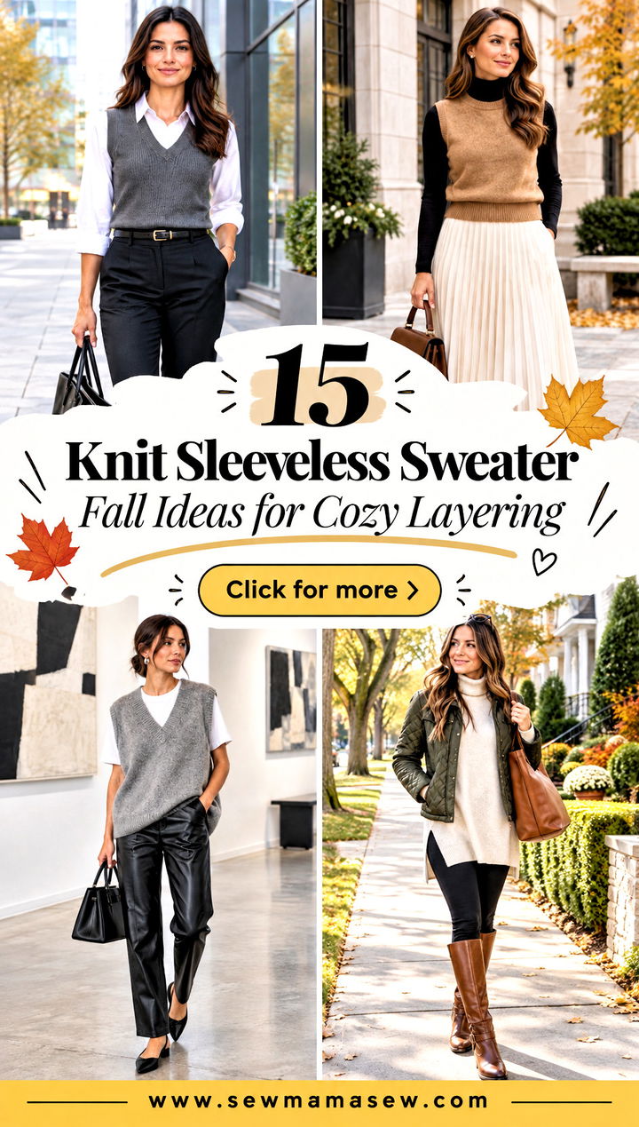 15 Knit Sleeveless Sweater Fall Ideas for Cozy Layering - 15 Knit Sleeveless Sweater Fall Ideas for Cozy Layering