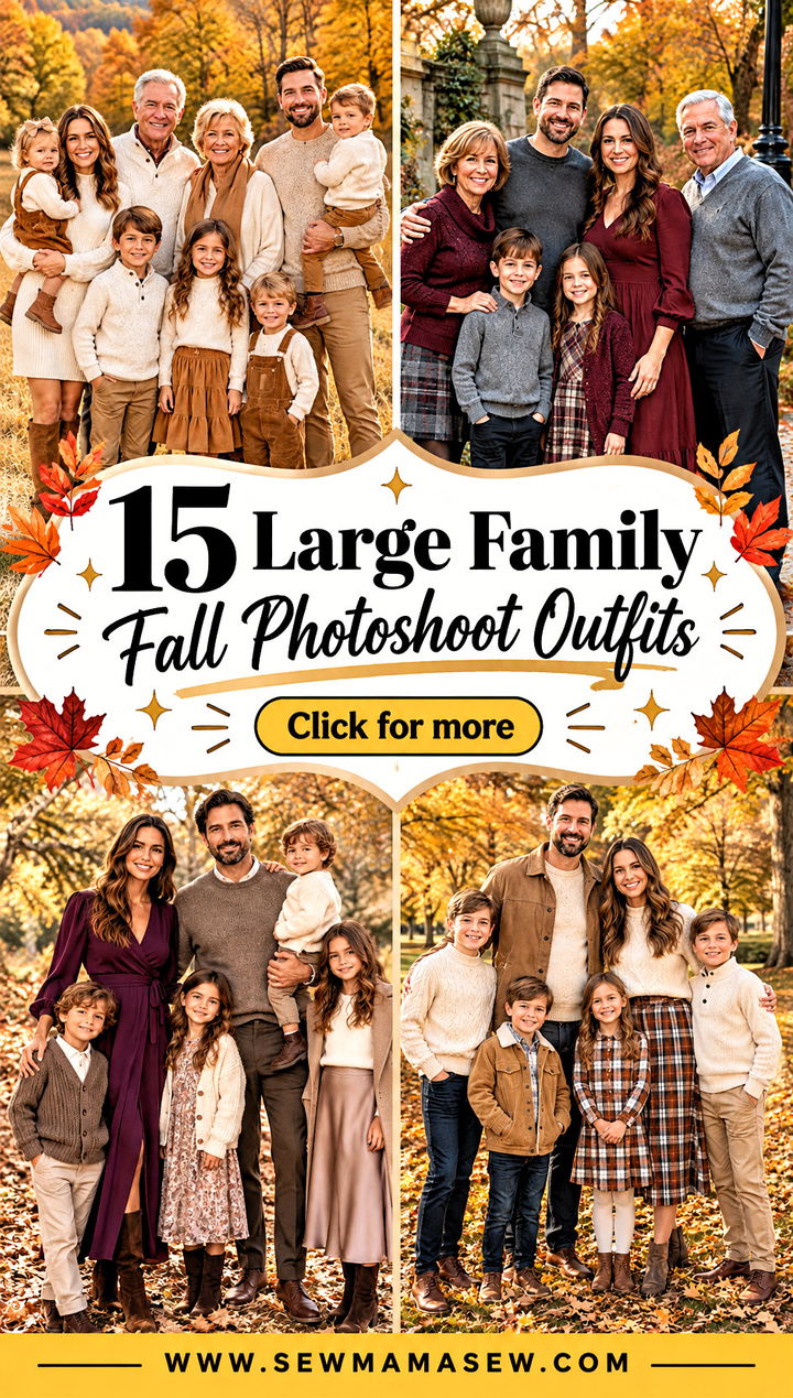15 Large Family Fall Photoshoot Outfits for Warm Memories - 15 Large Family Fall Photoshoot Outfits for Warm Memories
