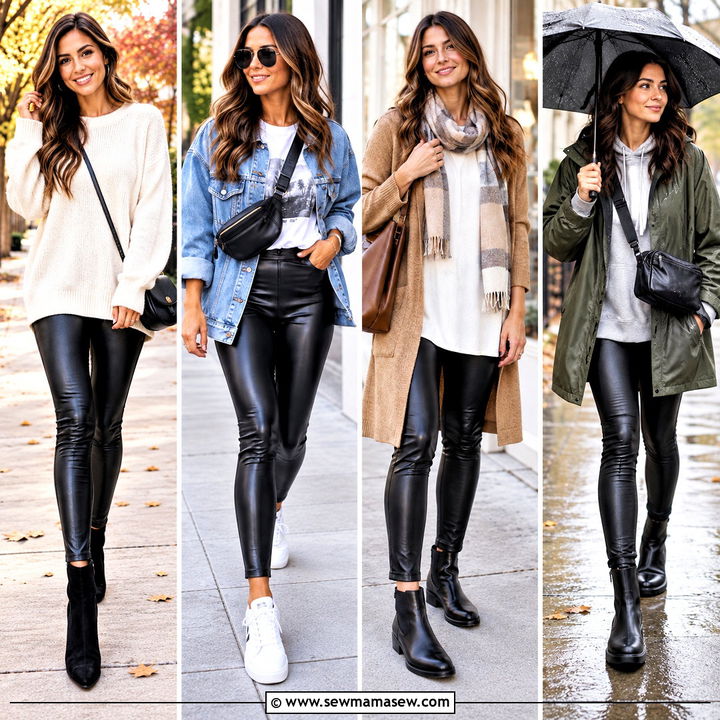 15 Leather Leggings Outfit Fall Casual Ideas for Cozy Days