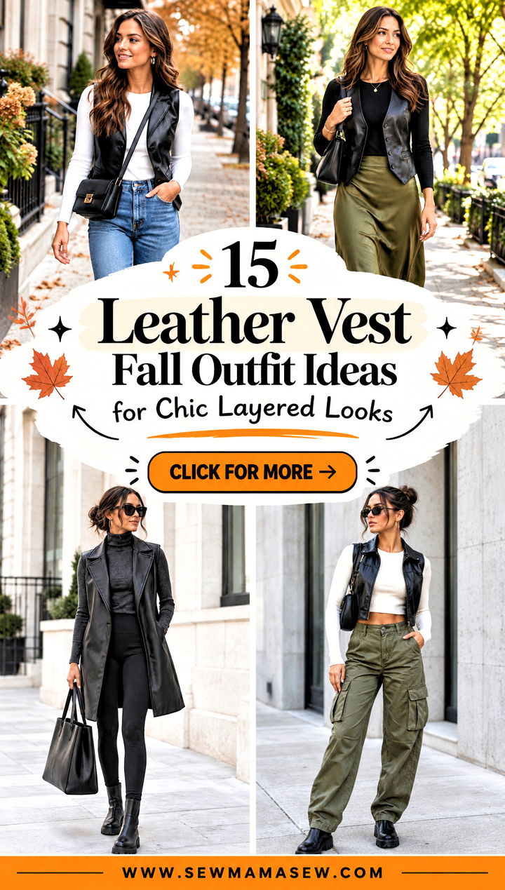 15 Leather Vest Fall Outfit Ideas for Chic Layered Looks - 15 Leather Vest Fall Outfit Ideas for Chic Layered Looks