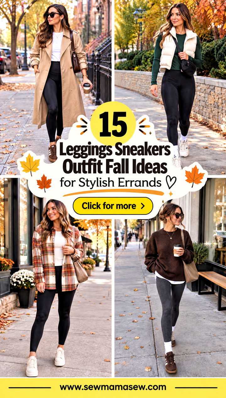 15 Leggings Sneakers Outfit Fall Ideas for Stylish Errands - 15 Leggings Sneakers Outfit Fall Ideas for Stylish Errands