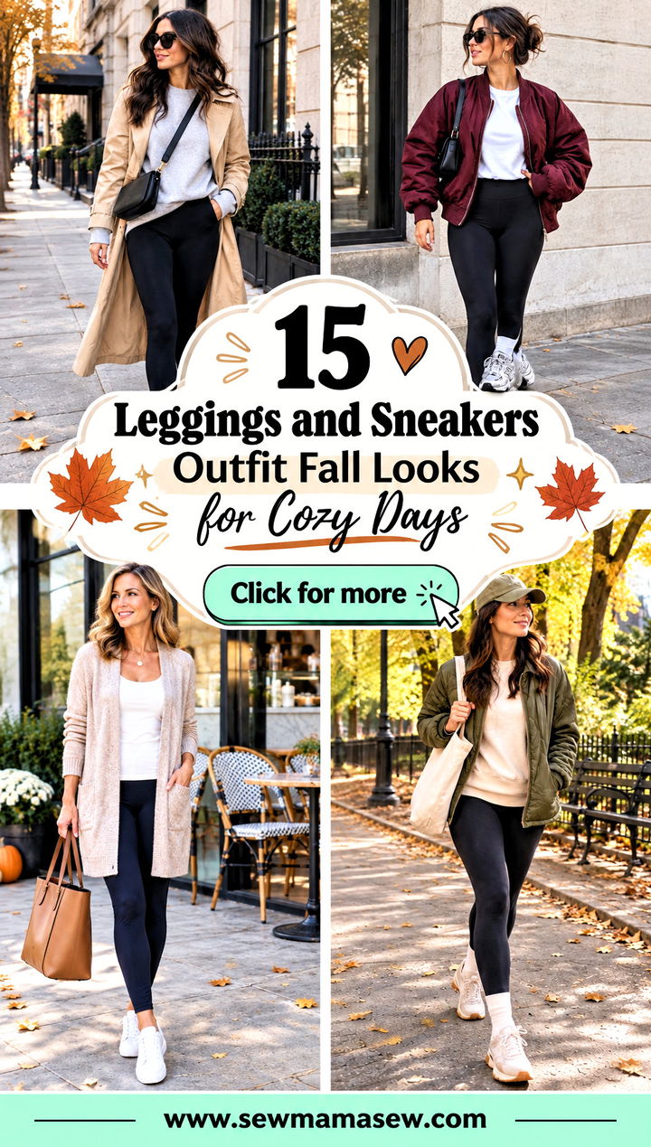 15 Leggings and Sneakers Outfit Fall Looks for Cozy Days - 15 Leggings and Sneakers Outfit Fall Looks for Cozy Days