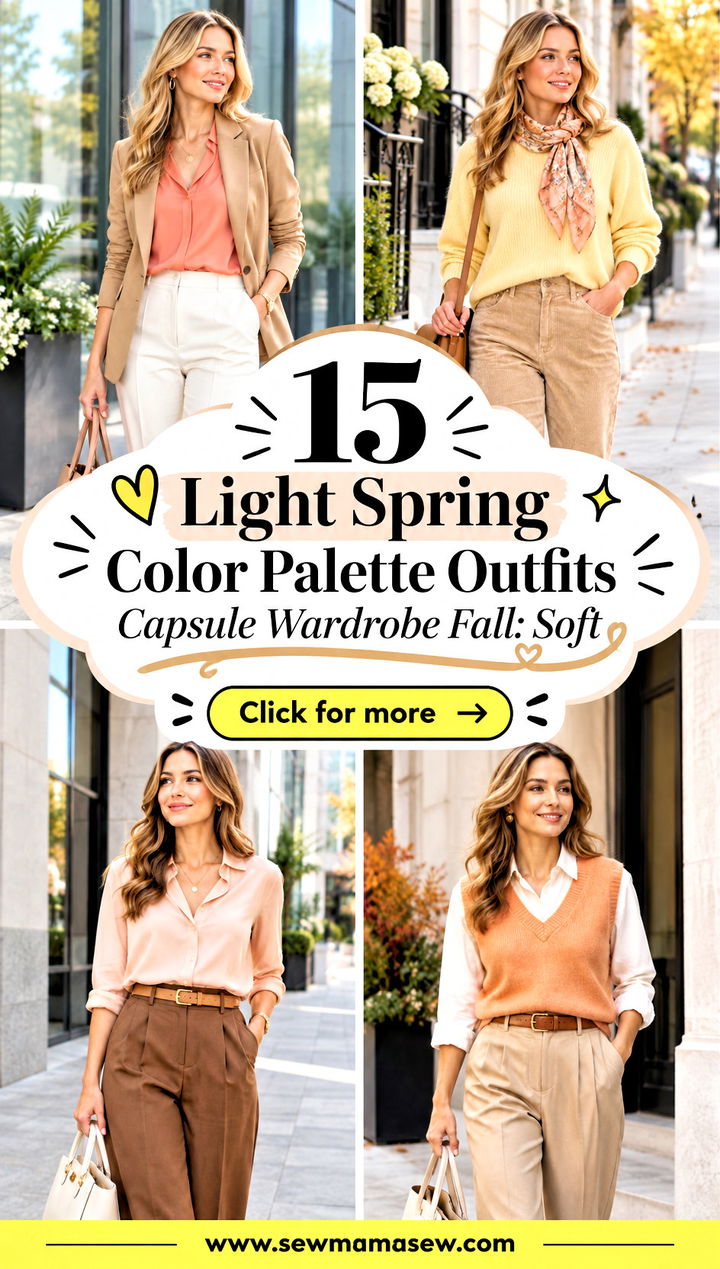 15 Light Spring Color Palette Outfits Capsule Wardrobe Fall Soft - 15 Light Spring Color Palette Outfits Capsule Wardrobe Fall: Soft