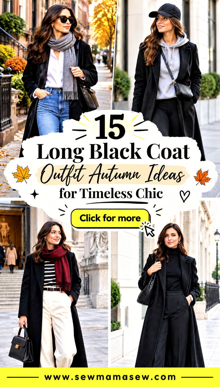 15 Long Black Coat Outfit Autumn Ideas for Timeless Chic - 15 Long Black Coat Outfit Autumn Ideas for Timeless Chic