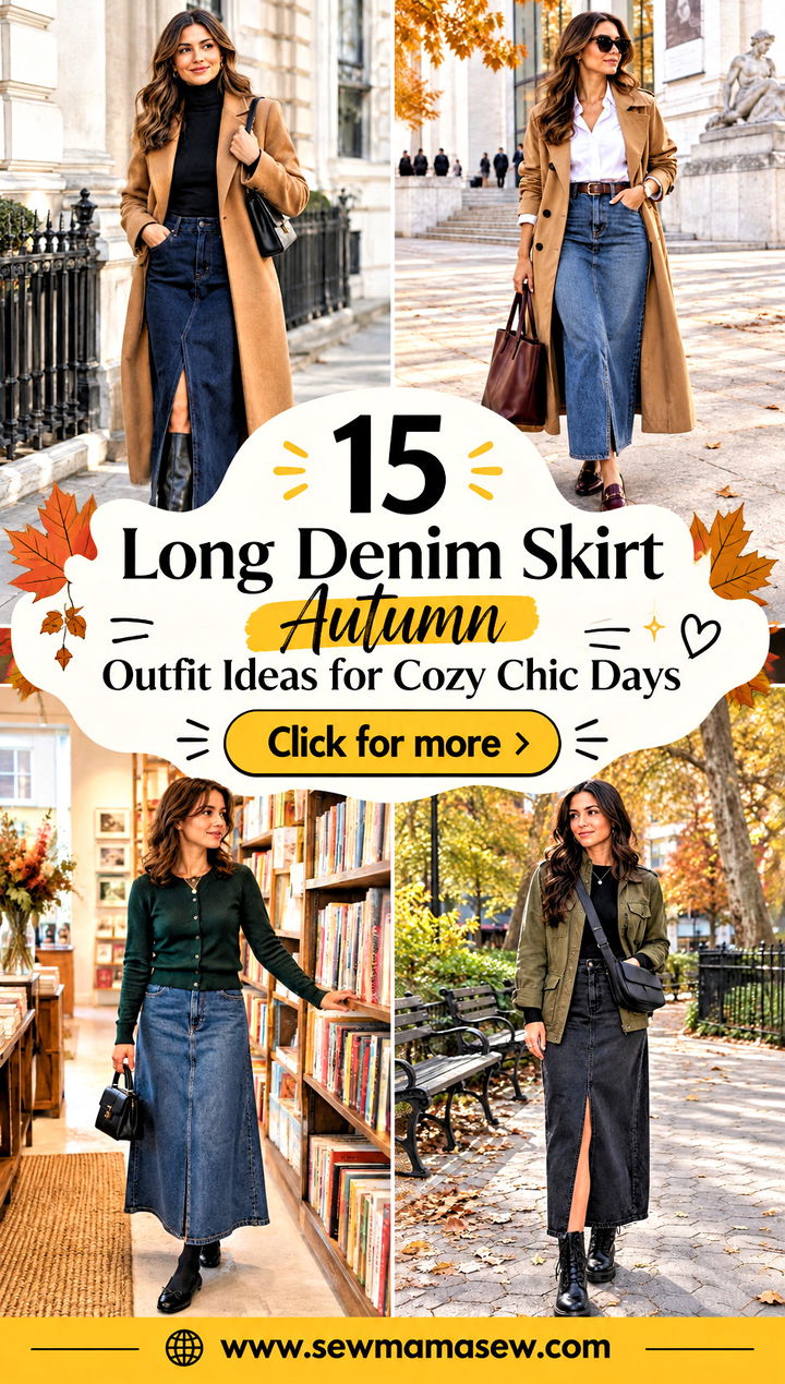 15 Long Denim Skirt Autumn Outfit Ideas for Cozy Chic Days - 15 Long Denim Skirt Autumn Outfit Ideas for Cozy Chic Days