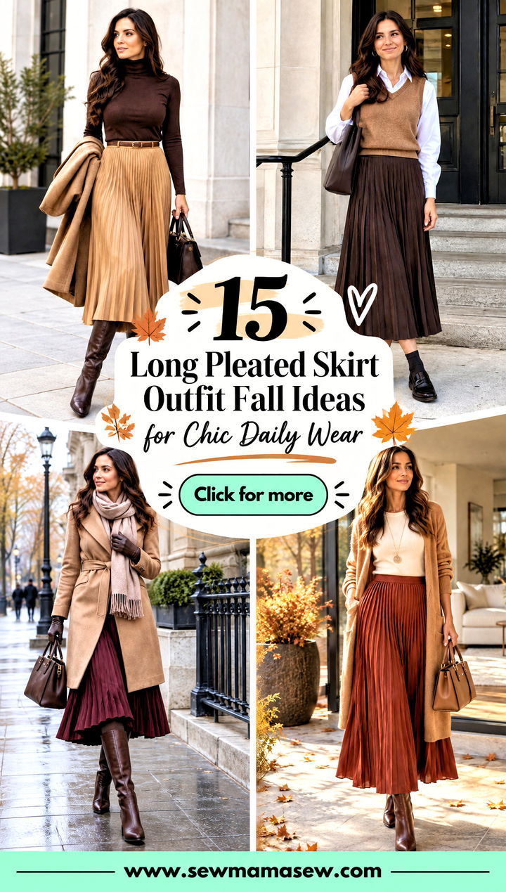 15 Long Pleated Skirt Outfit Fall Ideas for Chic Daily Wear - 15 Long Pleated Skirt Outfit Fall Ideas for Chic Daily Wear