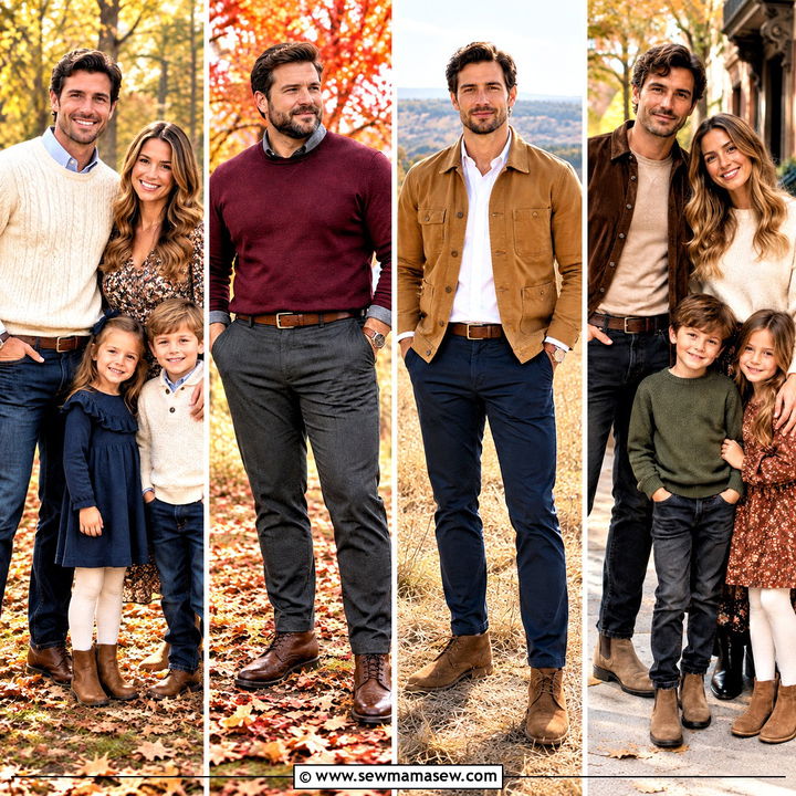 15 Mens Fall Family Photo Outfit Ideas: Warm, Timeless Looks