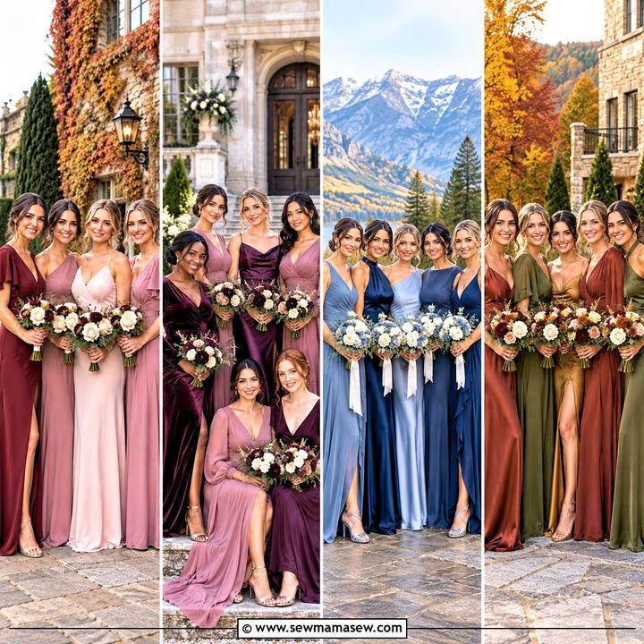 15 Mix And Match Bridesmaid Dresses Fall Color Palettes to Love