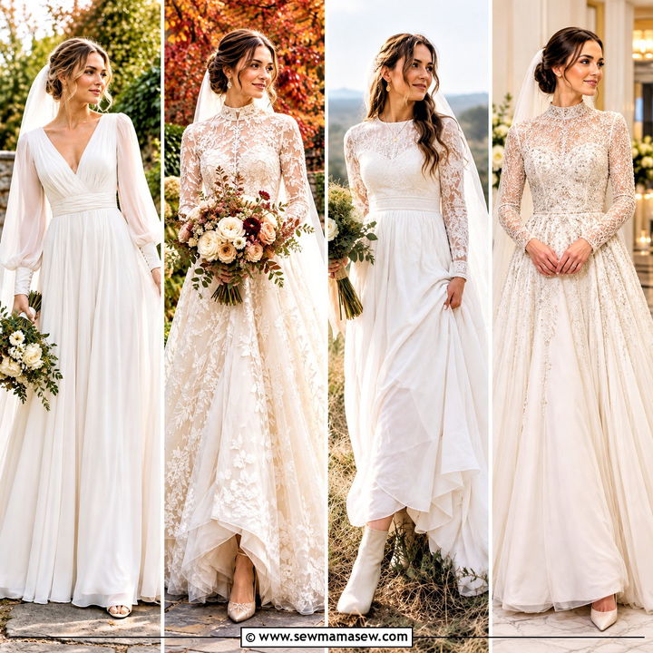 15 Modest Fall Wedding Dresses for a Romantic Bridal Look