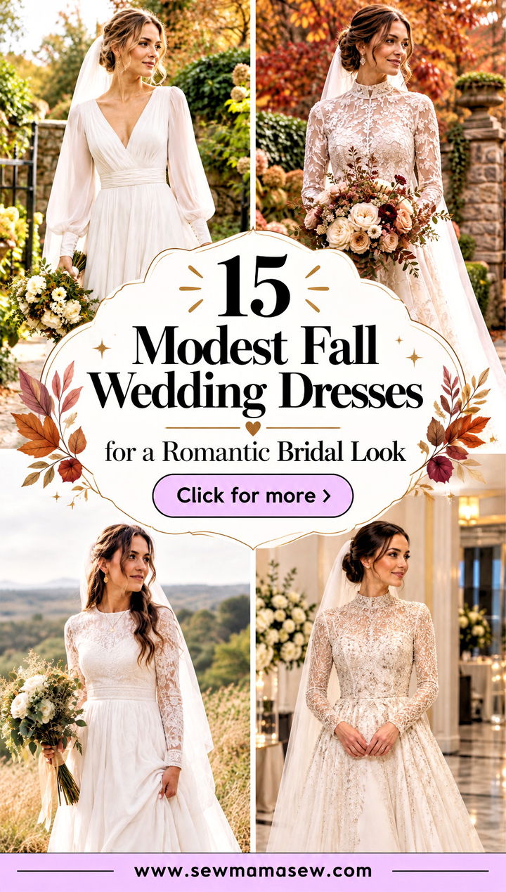 15 Modest Fall Wedding Dresses for a Romantic Bridal Look - 15 Modest Fall Wedding Dresses for a Romantic Bridal Look