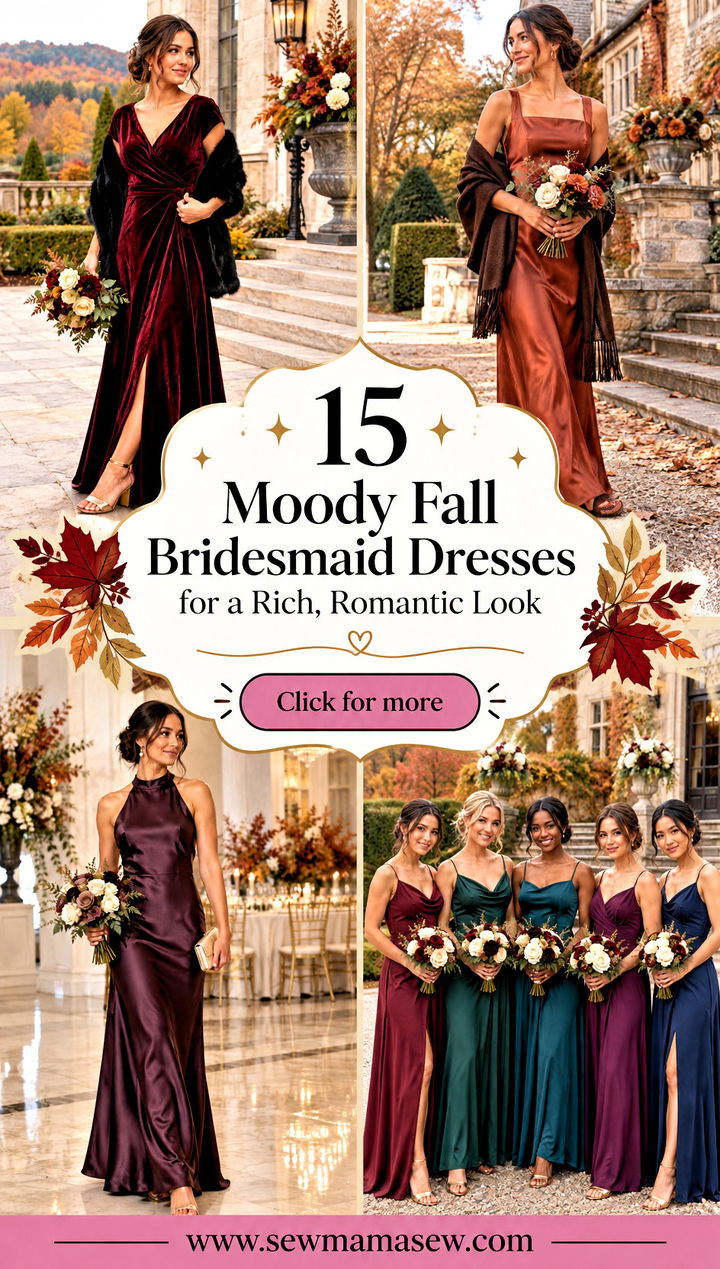 15 Moody Fall Bridesmaid Dresses for a Rich Romantic Look - 15 Moody Fall Bridesmaid Dresses for a Rich, Romantic Look