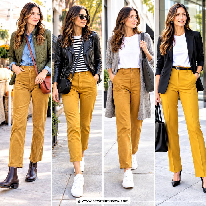 15 Mustard Pants Outfit Fall Ideas for Cozy Weekend Style