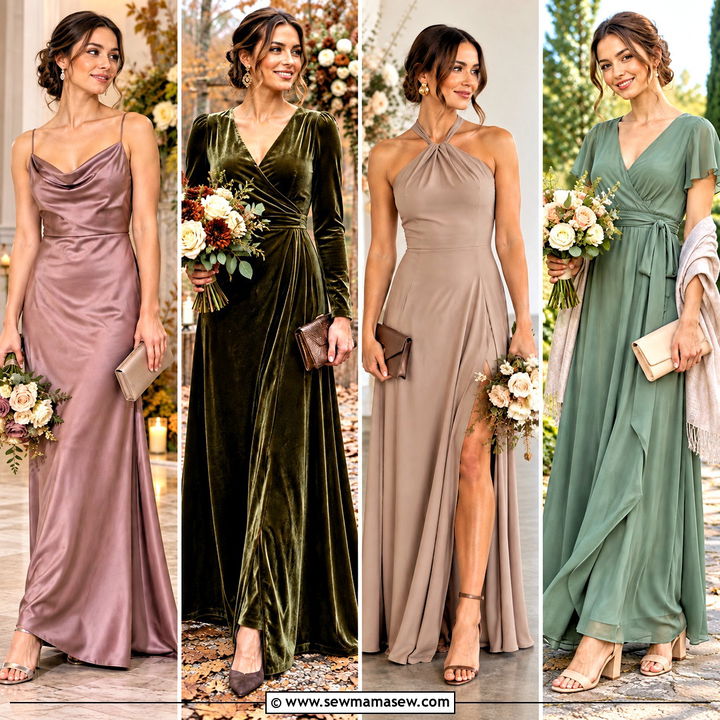 15 Muted Fall Bridesmaid Dresses for Romantic Celebrations