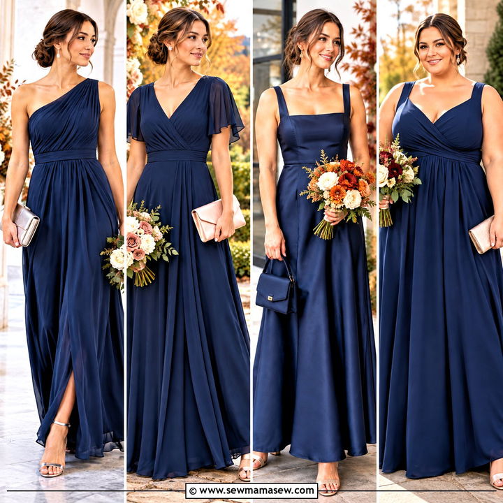 15 Navy Blue Bridesmaid Dresses Fall: Elegant Wedding Looks